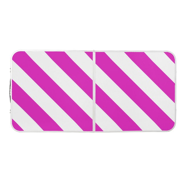 Stripes Pink Graphical Pattern Beer Pong Table (Top)