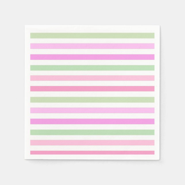 Stripes, pink, green napkins (Front)