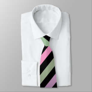 Stripes, pink, green neck tie