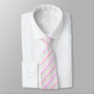 Stripes, pink, green neck tie