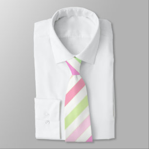 Stripes, pink, green neck tie