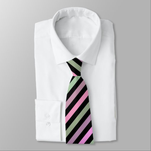 Stripes pink green neck tie