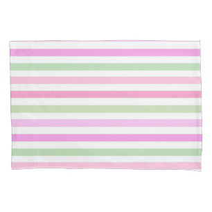 Stripes, pink, green  pillow case