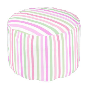 Stripes, pink, green pouf