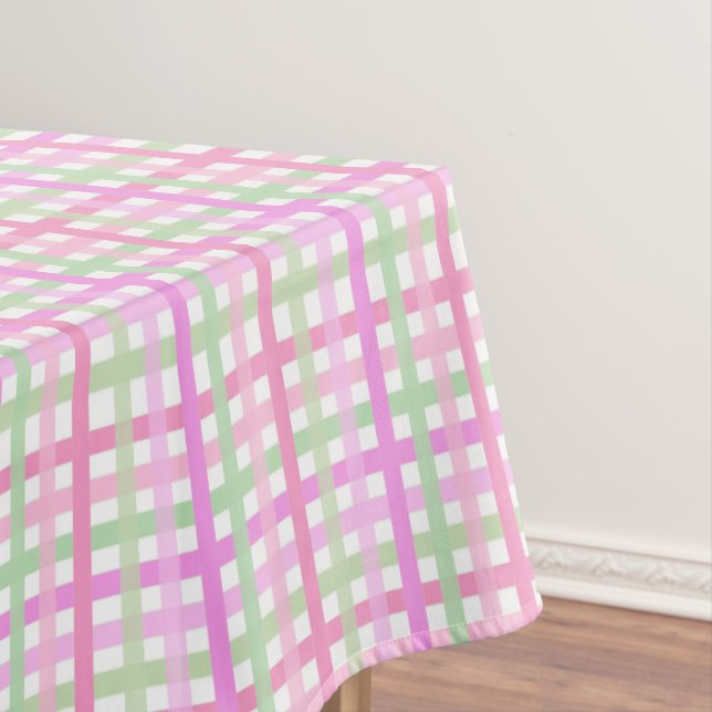 Stripes, pink, green tablecloth (In Situ)