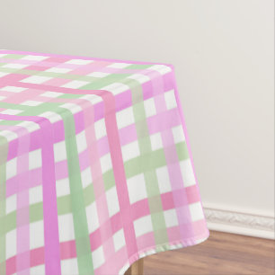 Stripes, pink, green tablecloth