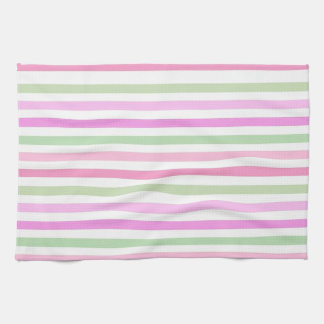Stripes, pink kitchen towel (Horizontal)
