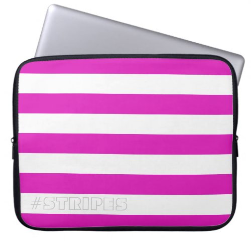 STRIPES Pink on any Color Laptop Sleeve