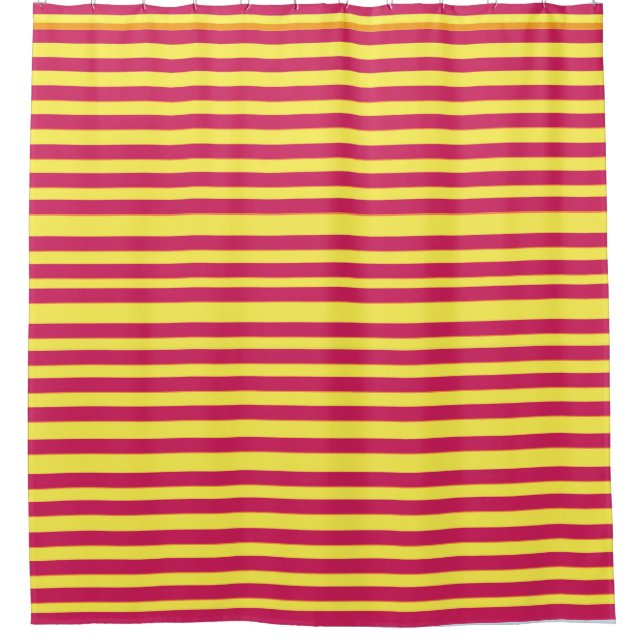 Stripes Pink Yellow Summer  pattern Shower Curtain (Front)