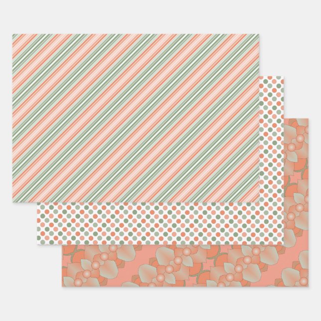 Stripes Polka-Dots and Patterned Gift Wrap (Set)