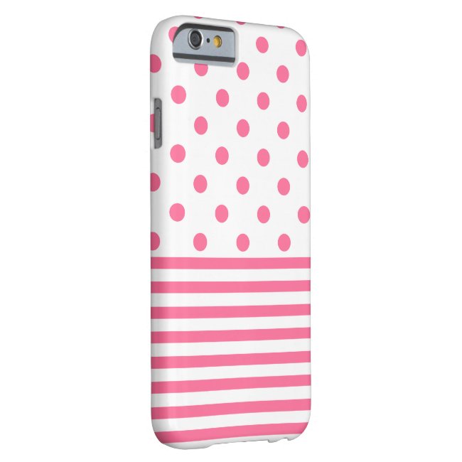 Stripes & Polkadots - Pink iPhone 6/6s, Phone Case