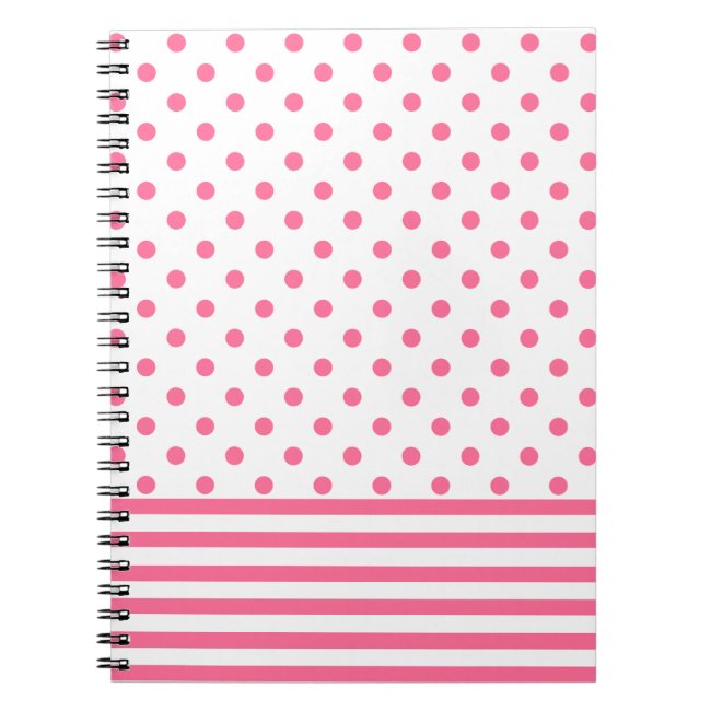Stripes & Polkadots - Pink - Notebook
