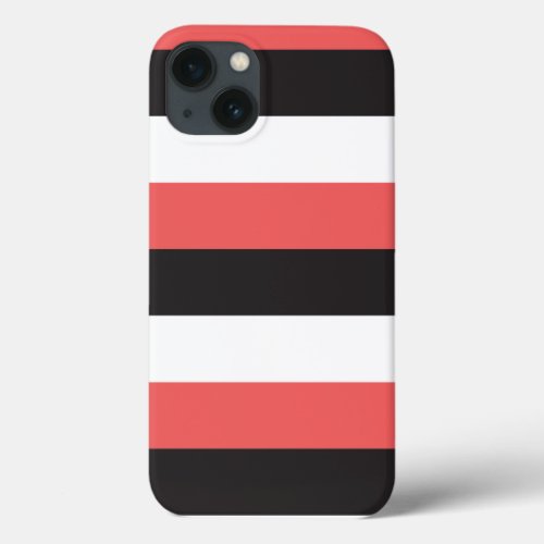 Stripes Pretty Pattern Pink Black White iPhone 13 Case