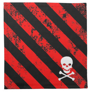 Stripes Punk/Anarquist cracked skull bones Cloth Napkin