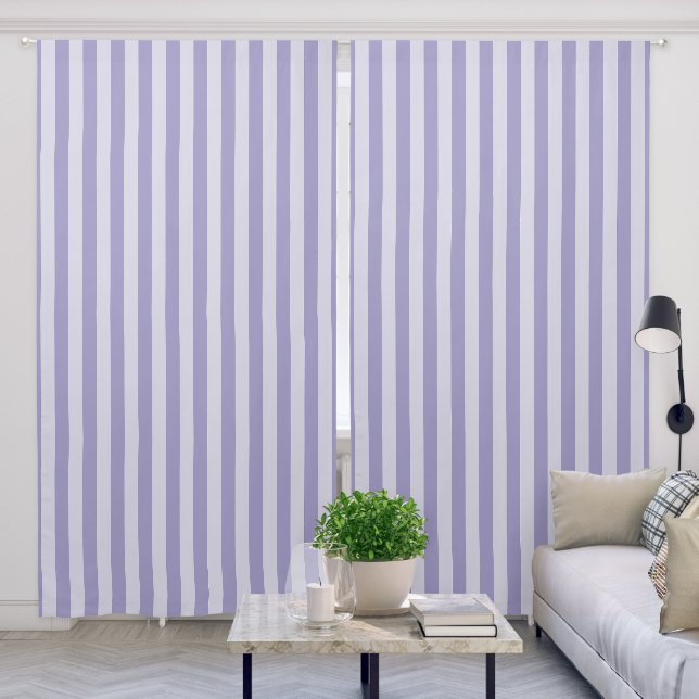 Stripes Purple Blackout Curtains (Living Room)
