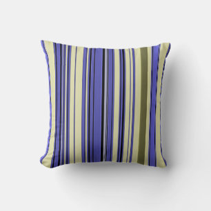 Stripes - Purple Blue Yellow Green Throw Pillow