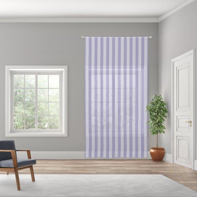Stripes Purple Sheer Curtains (Wide)