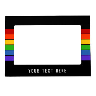 Stripes Rainbow Black Magnetic Frame