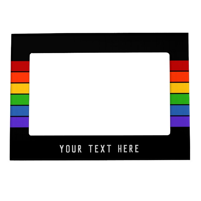 Stripes Rainbow Black Magnetic Frame (Front)