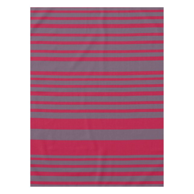 Stripes Red Gray  Tablecloth (Front)