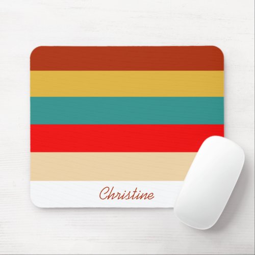 stripes retro multi_color mouse pad