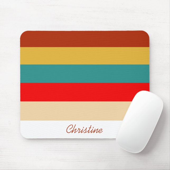 stripes retro multi-color mouse pad (With Mouse)