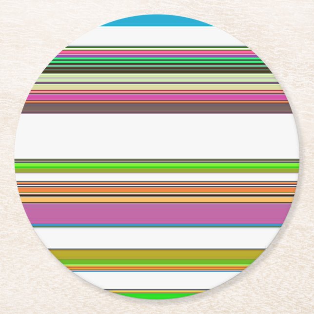 STRIPES ROUND PAPER COASTER (Front)