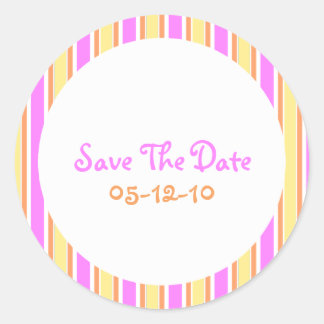 Stripes Save the Date Stickers