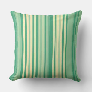 Stripes Seafoam Green and Wheat Blends Throw Pillow