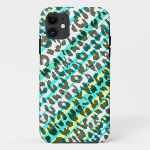 Stripes seamles animal print texture of leopard iPhone 11 case