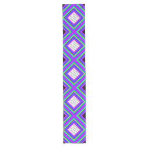 Stripes Square Frame colored 03 + your photo Long Table Runner