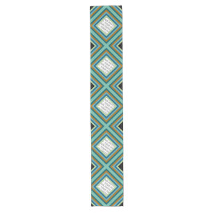 Stripes Square Frame colored 09 + your photo Long Table Runner