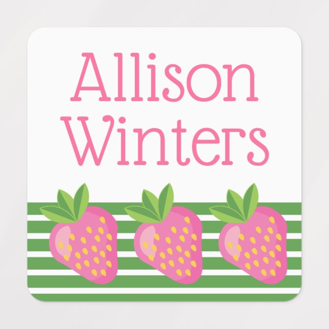 Stripes & Strawberries Clothing Labels (Design 1)