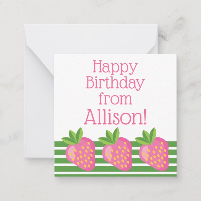 Stripes & Strawberries Gift Enclosure Cards (Front)