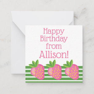 Stripes & Strawberries Gift Enclosure Cards