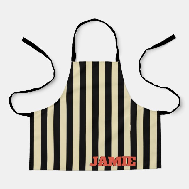 Stripes striped kids cooking crafts personalized apron (Front)
