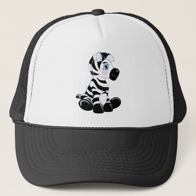 Stripes the Baby Zebra Trucker Hat (Front)
