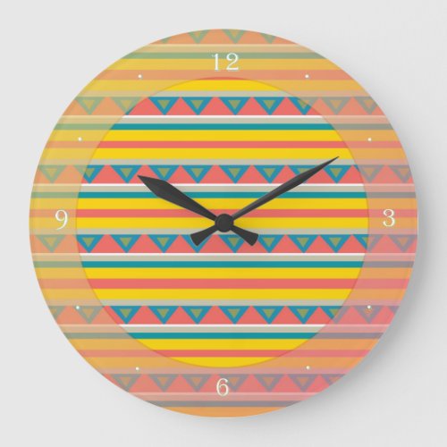 Stripes  triangles large clock