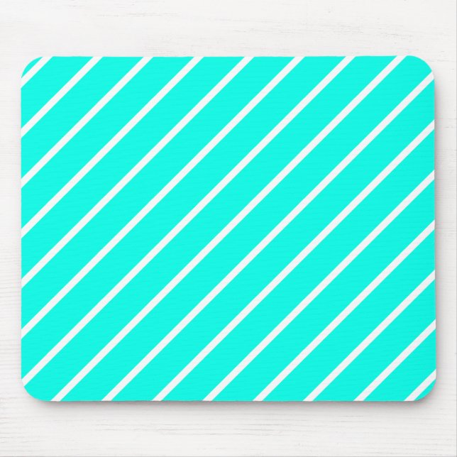 Stripes Turquoise & White Mousepad (Front)