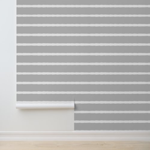 Stripes Uneven Simple Minimalist Modern White Gray Wallpaper