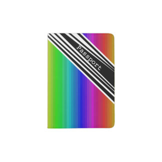 Stripes Vertical Hold Rainbow TV Color Bars Art Passport Holder