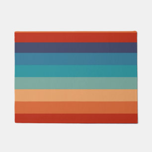 Stripes Vintage Color Old Style Colorful Geometric Doormat