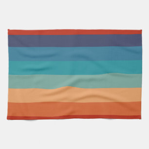 Stripes Vintage Color Old Style Colorful Geometric Kitchen Towel
