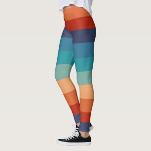 Stripes Vintage Color Old Style Colorful Geometric Leggings