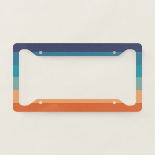 Stripes Vintage Color Old Style Colorful Geometric License Plate Frame