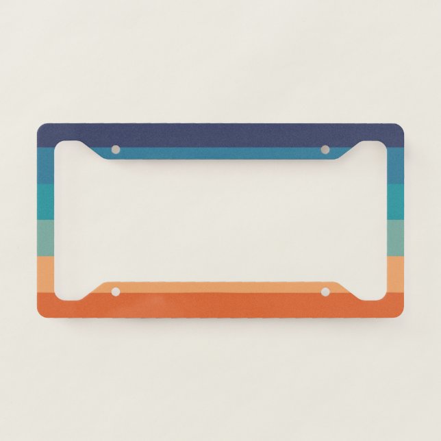 Stripes Vintage Color Old Style Colorful Geometric License Plate Frame (Front)