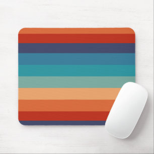 Stripes Vintage Color Old Style Colorful Geometric Mouse Pad