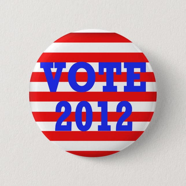 Stripes Vote 2012 Pinback Button (Front)