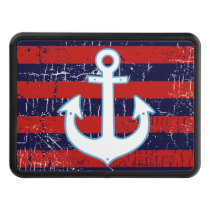 stripes &amp; white anchor trailer hitch cover