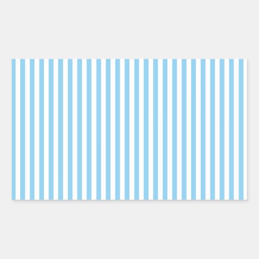 Stripes - White and Baby Blue Rectangular Sticker | Zazzle